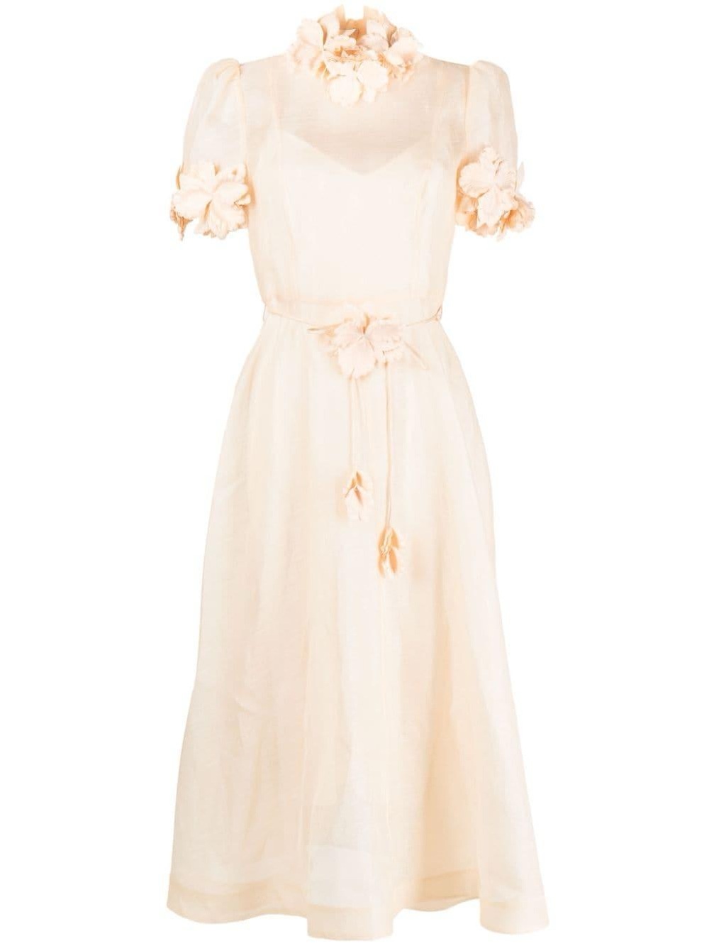 Zimmermann Cream Floral-Appliqué Maxi Dress
